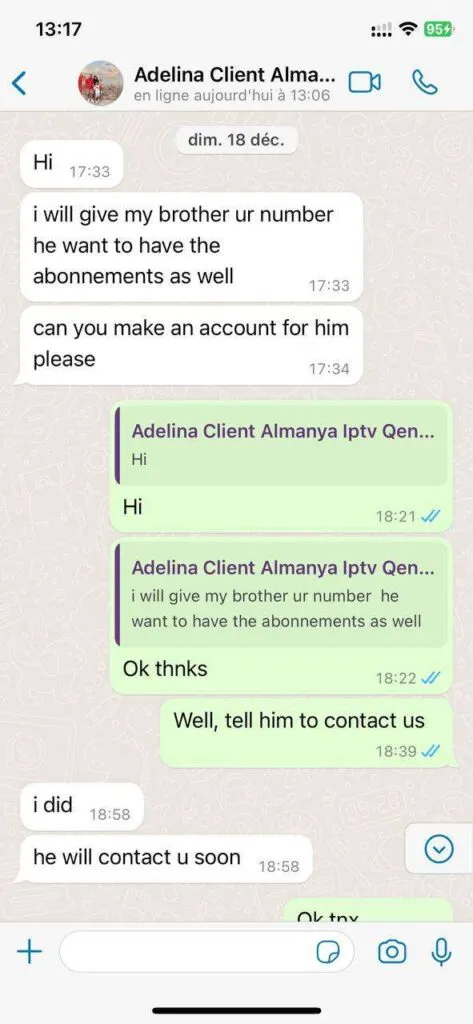 WhatsApp customer feedback screenshot 5 BingeIPTV